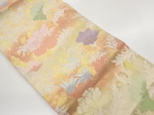 引箔花葉模様織出し名古屋帯